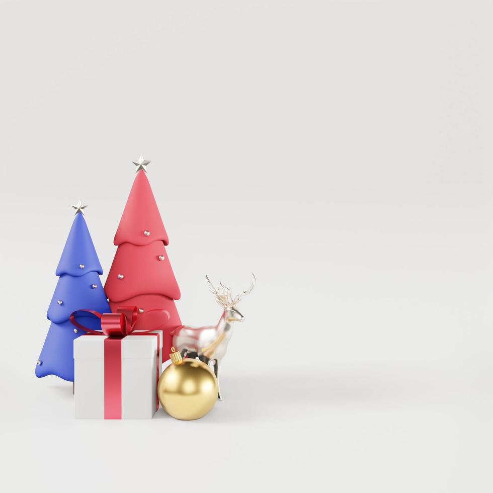 3D Christmas gift mockup photo