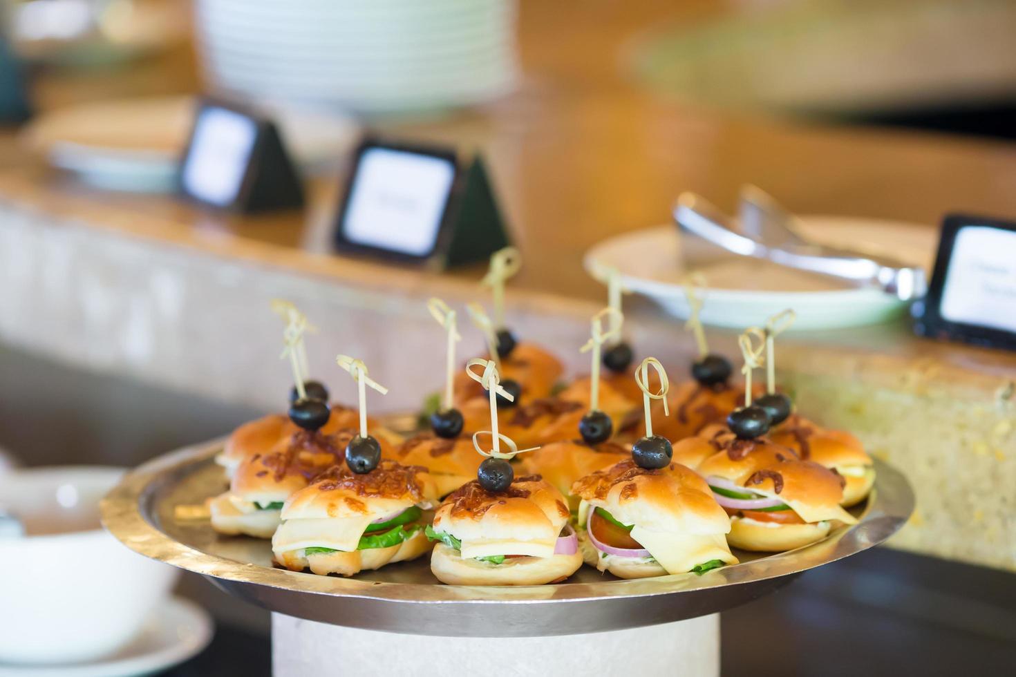 Hamburgers sliders on a plate photo