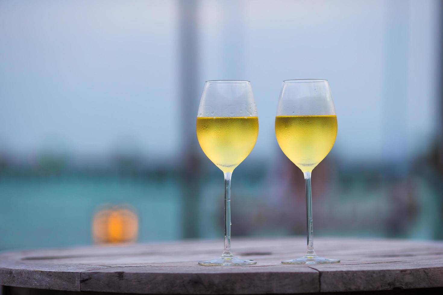 Two glasses of white wine photo