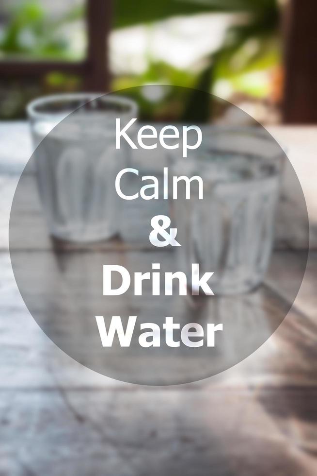 Keep calm and drink water inspirational quote photo