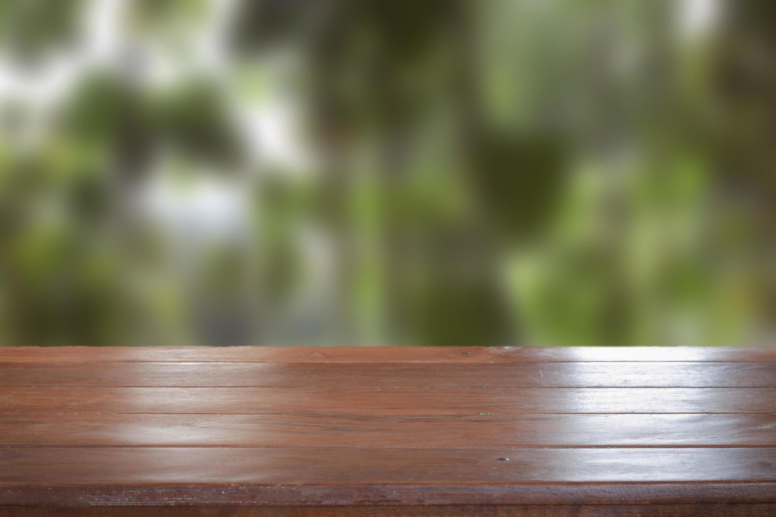 Old Empty Wooden Table Top With Blurred Background Stock Photo At Vecteezy