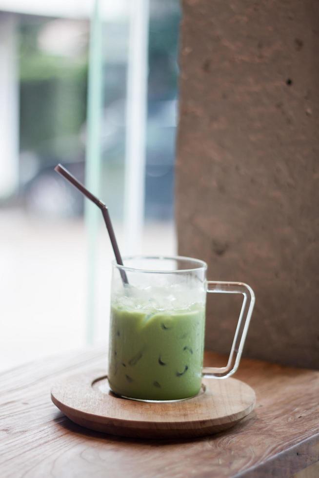 Green tea latte photo