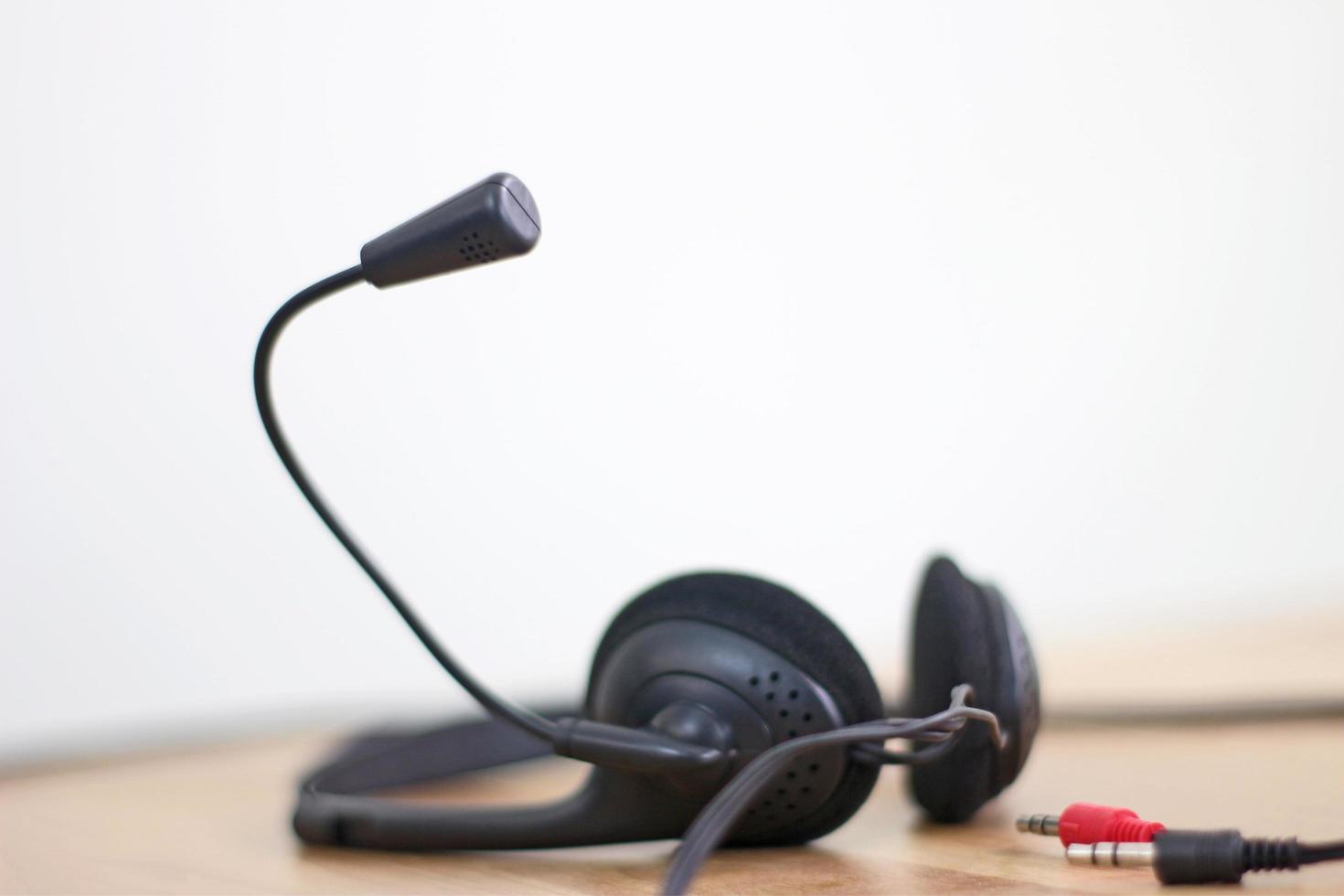 conjunto de soporte de auriculares de comunicación foto