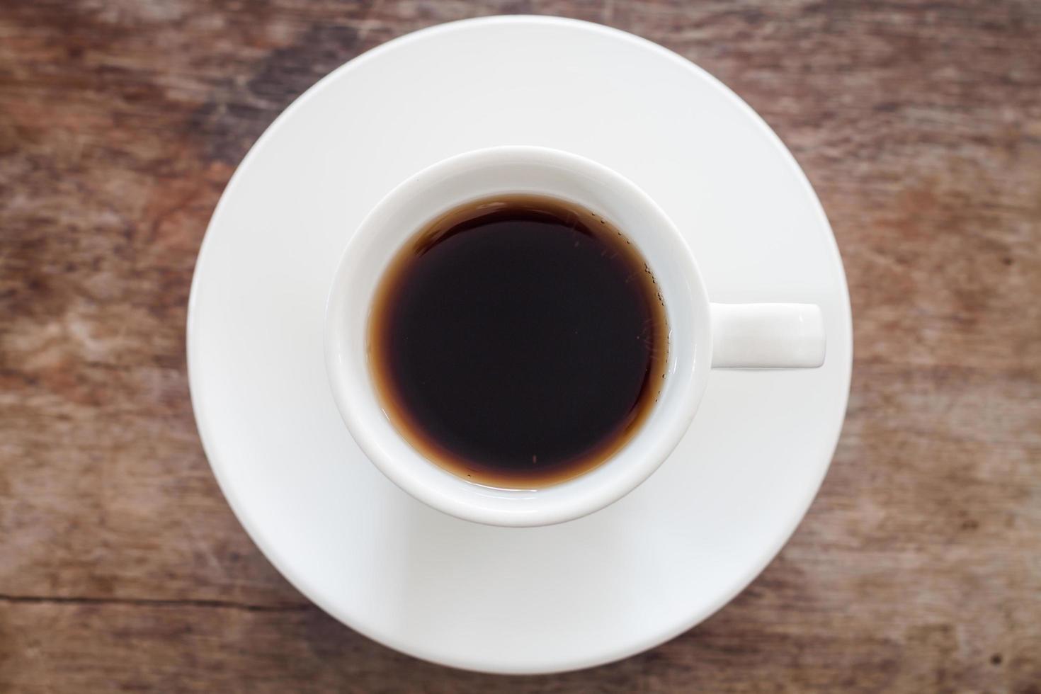 Top view of a cup of fresh coffee photo