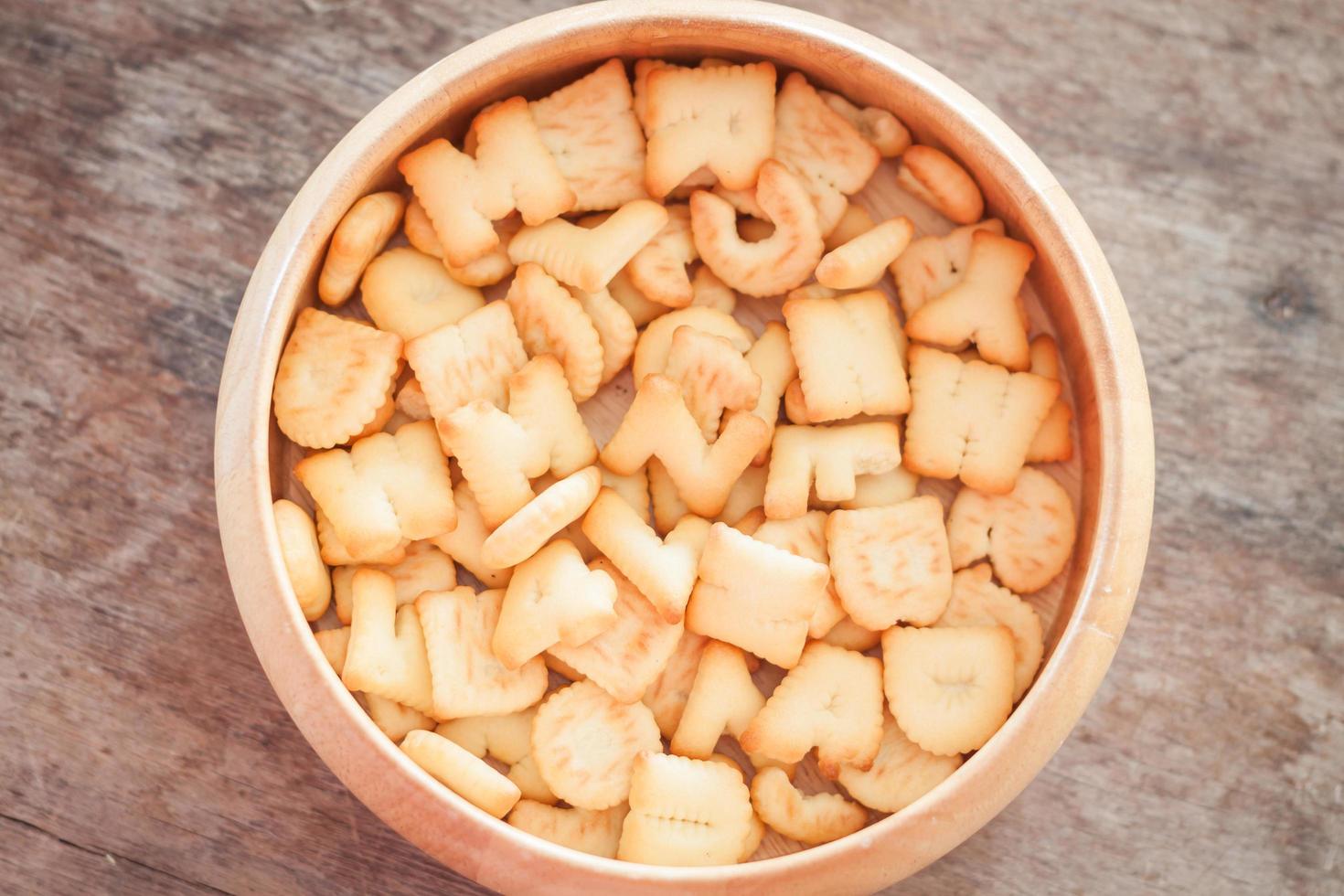 Top view of a bowl of letters photo