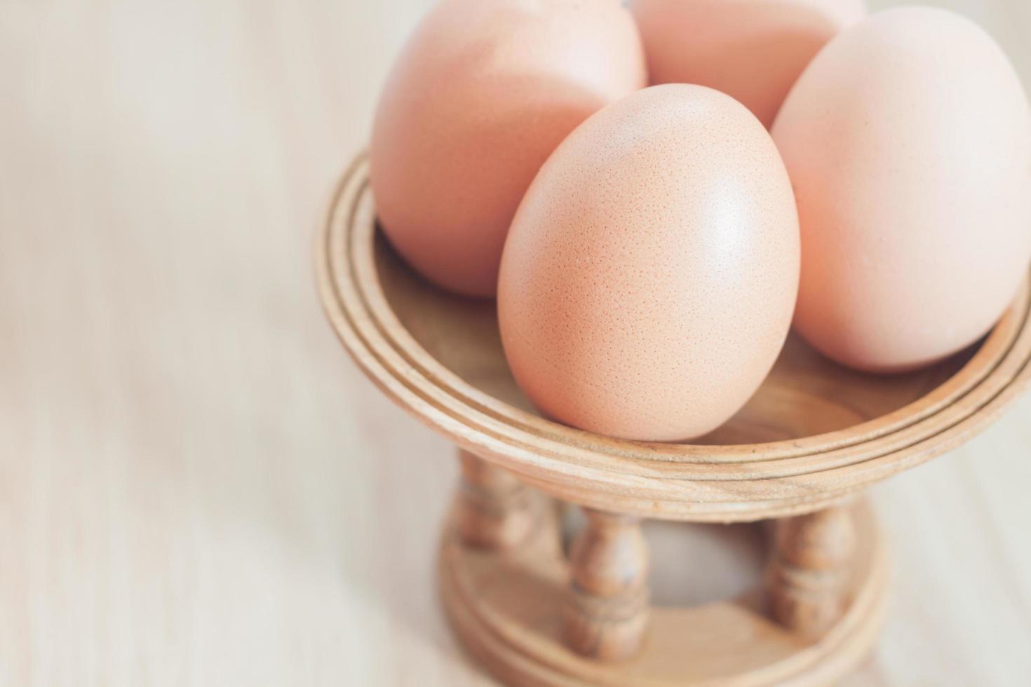 Close-up of eggs on a stand photo