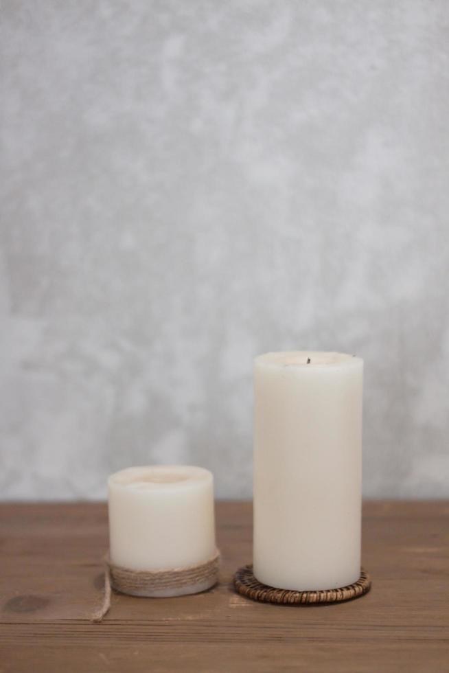 Two white candles photo