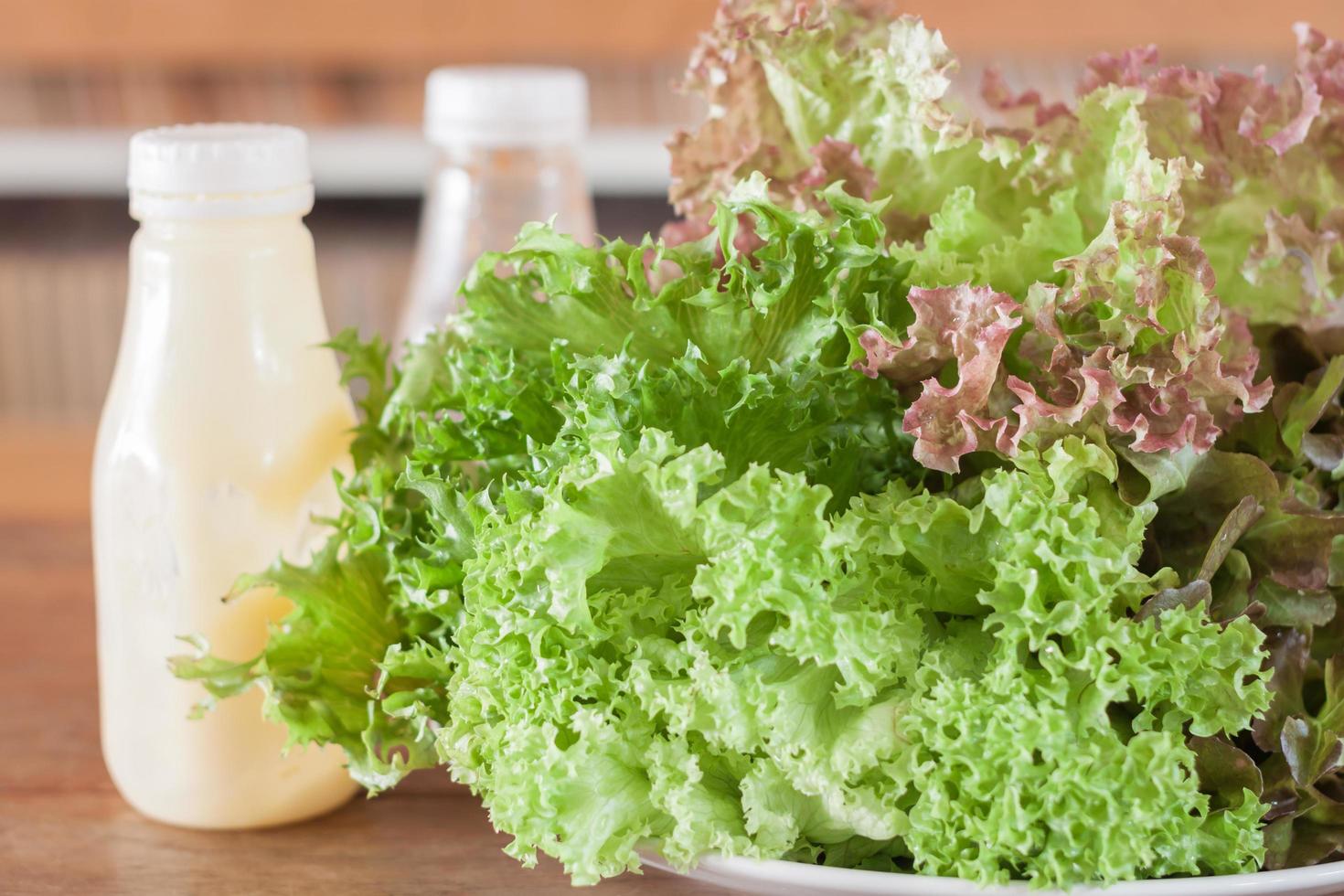 Lettuce with condiments photo