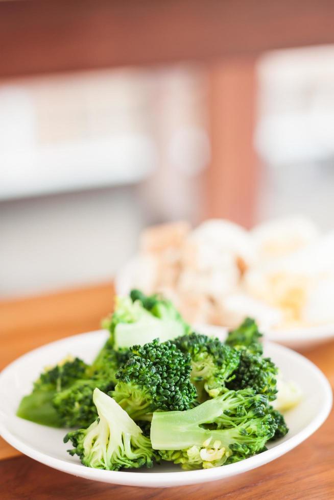 Vegetables on wooden table photo