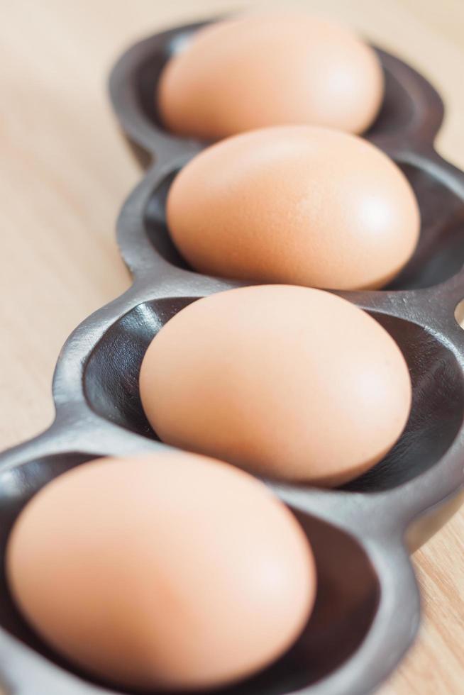 Close-up of chicken eggs photo