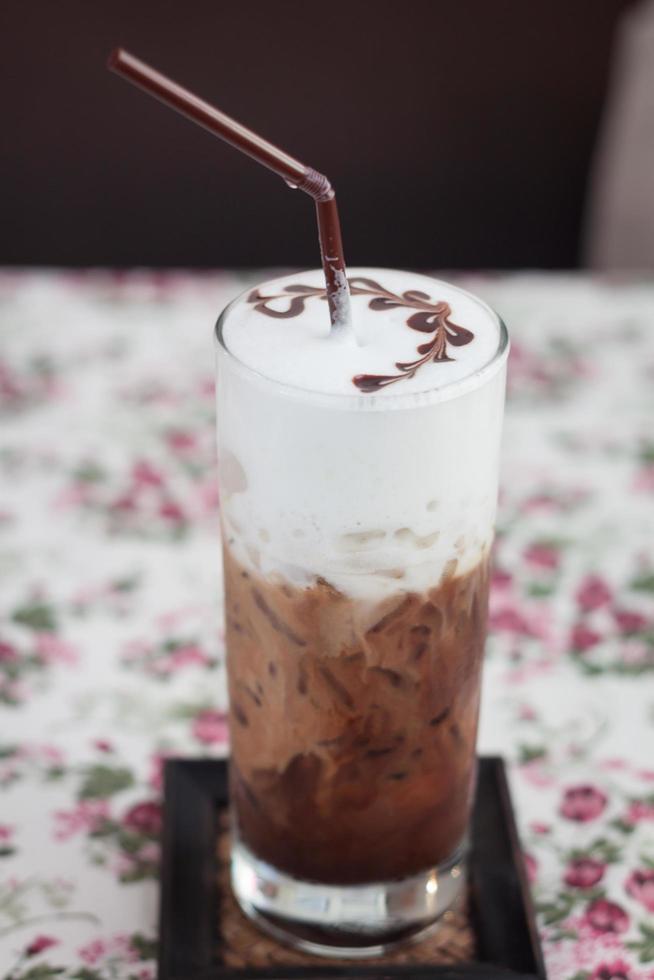 Close-up of a mocha drink photo