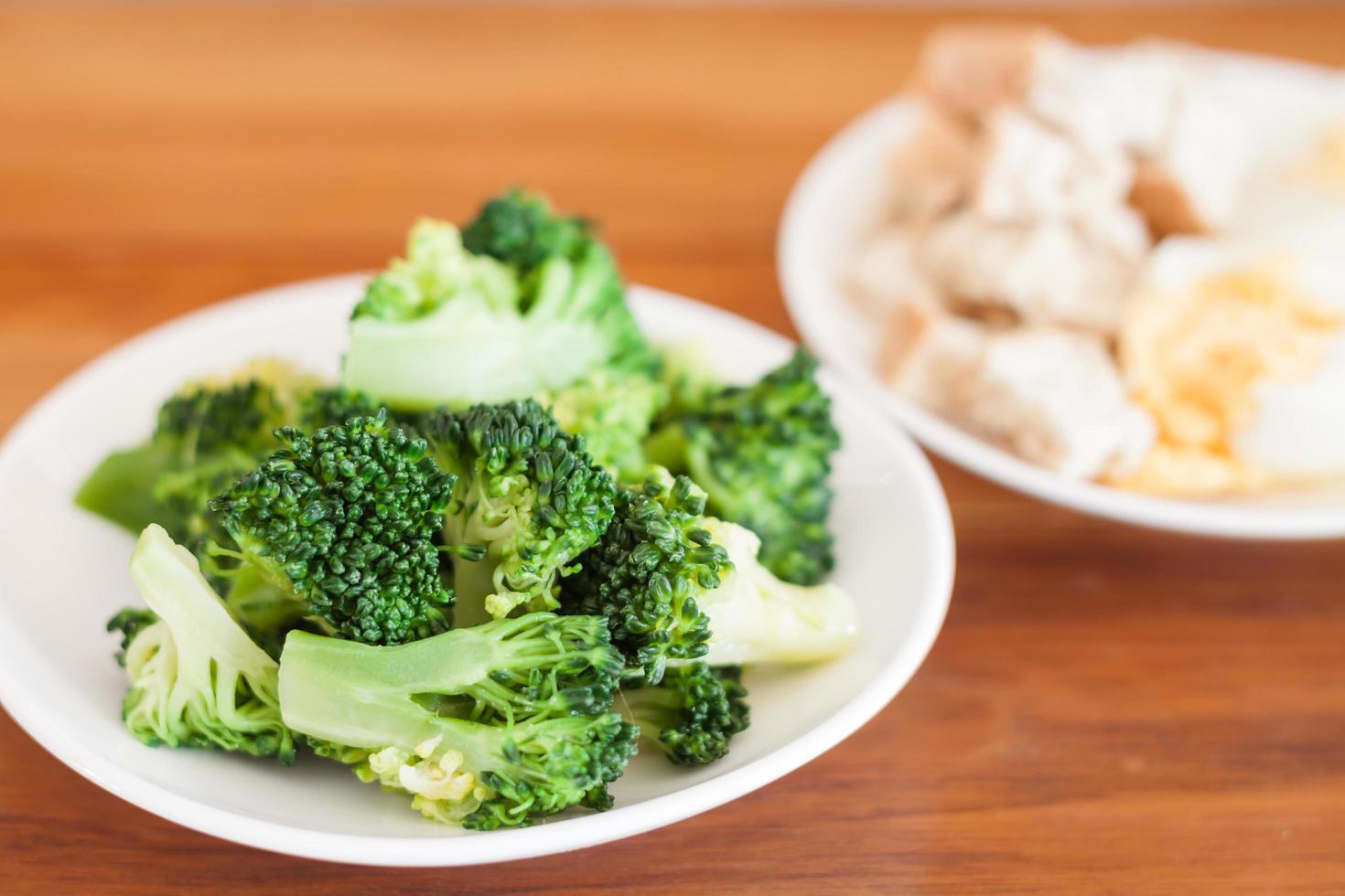 Broccoli on a table photo