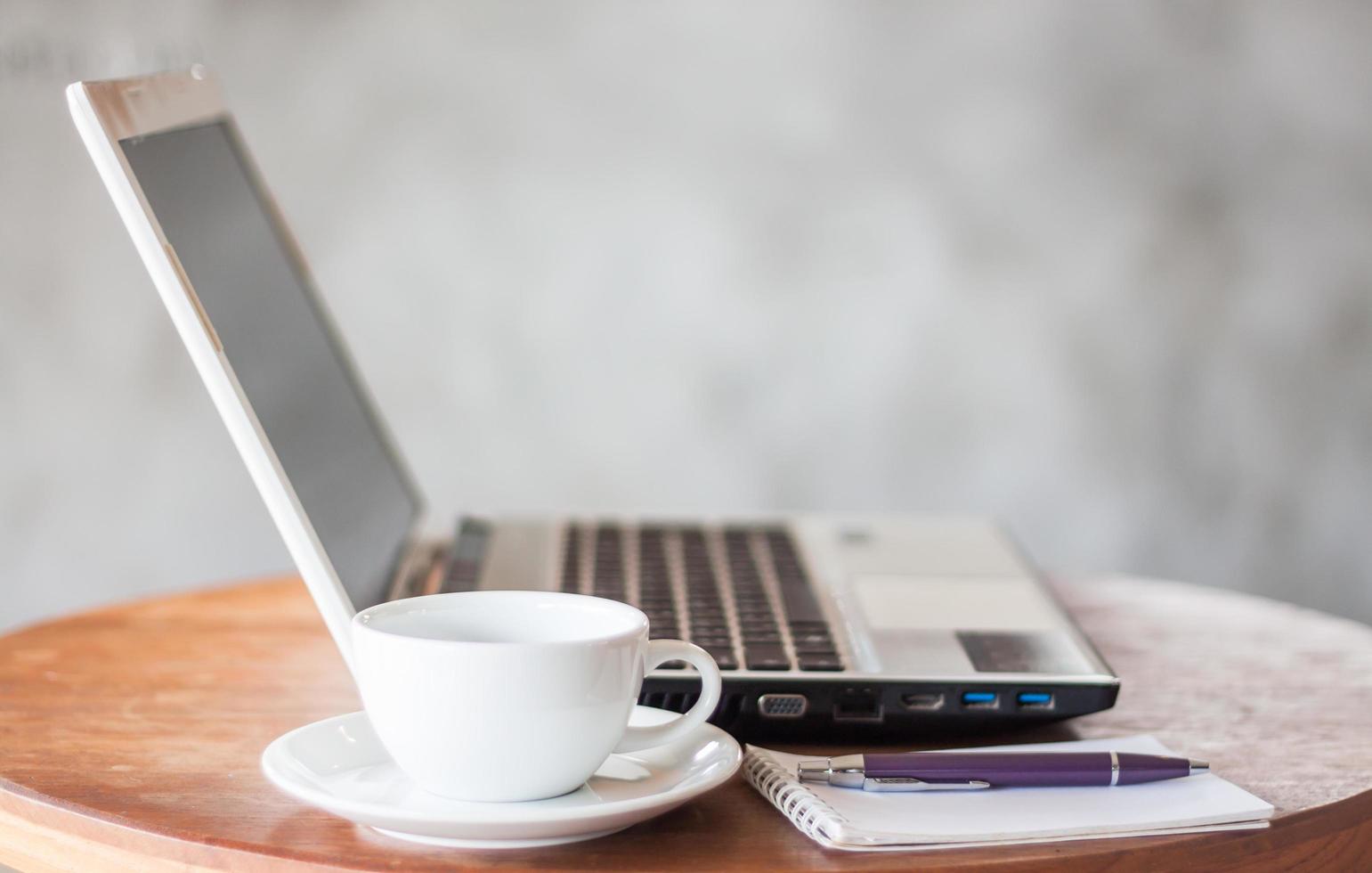 Workstation in a coffee shop photo