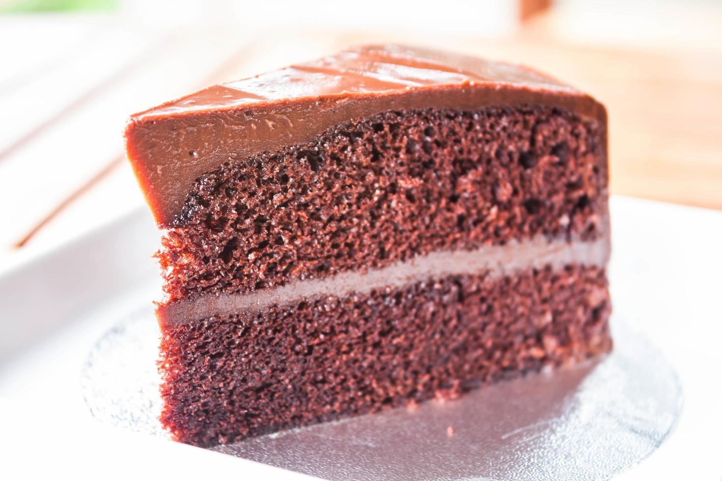 Part of chocolate chiffon cake up close photo