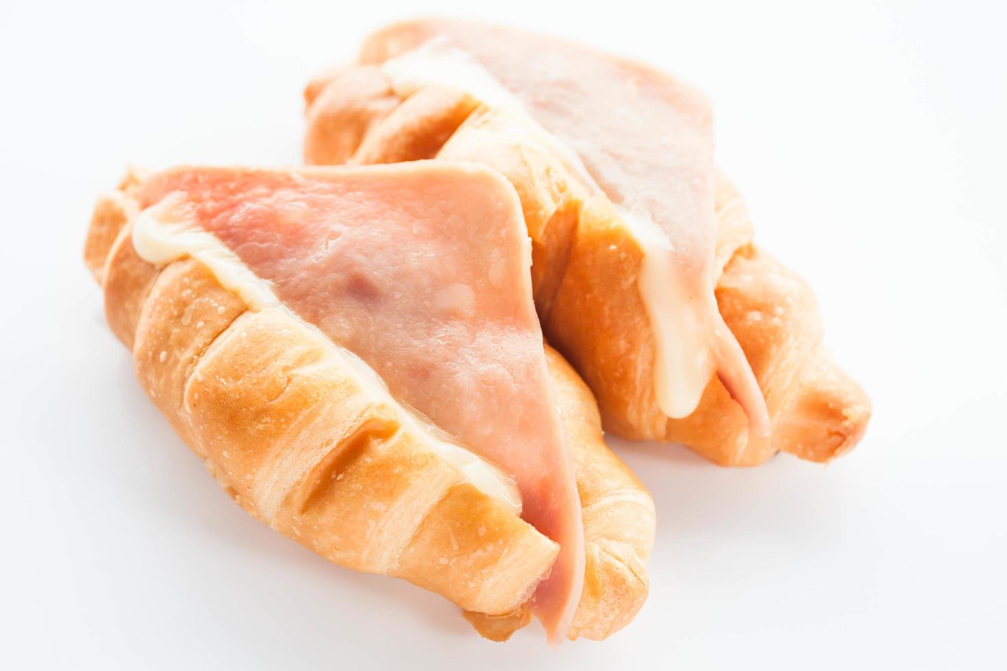 Ham and cheese croissants photo