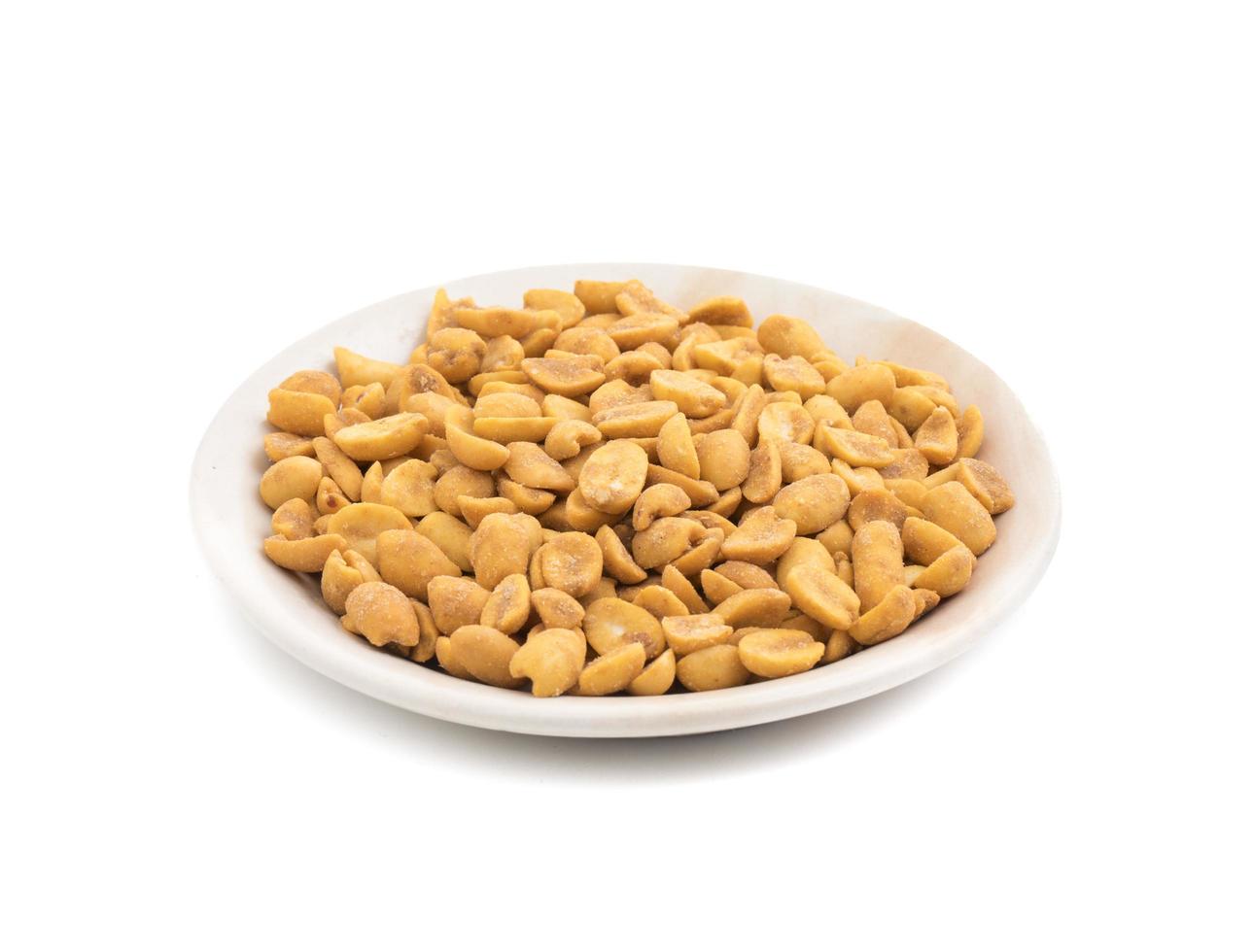Peanut snack in a white bowl photo
