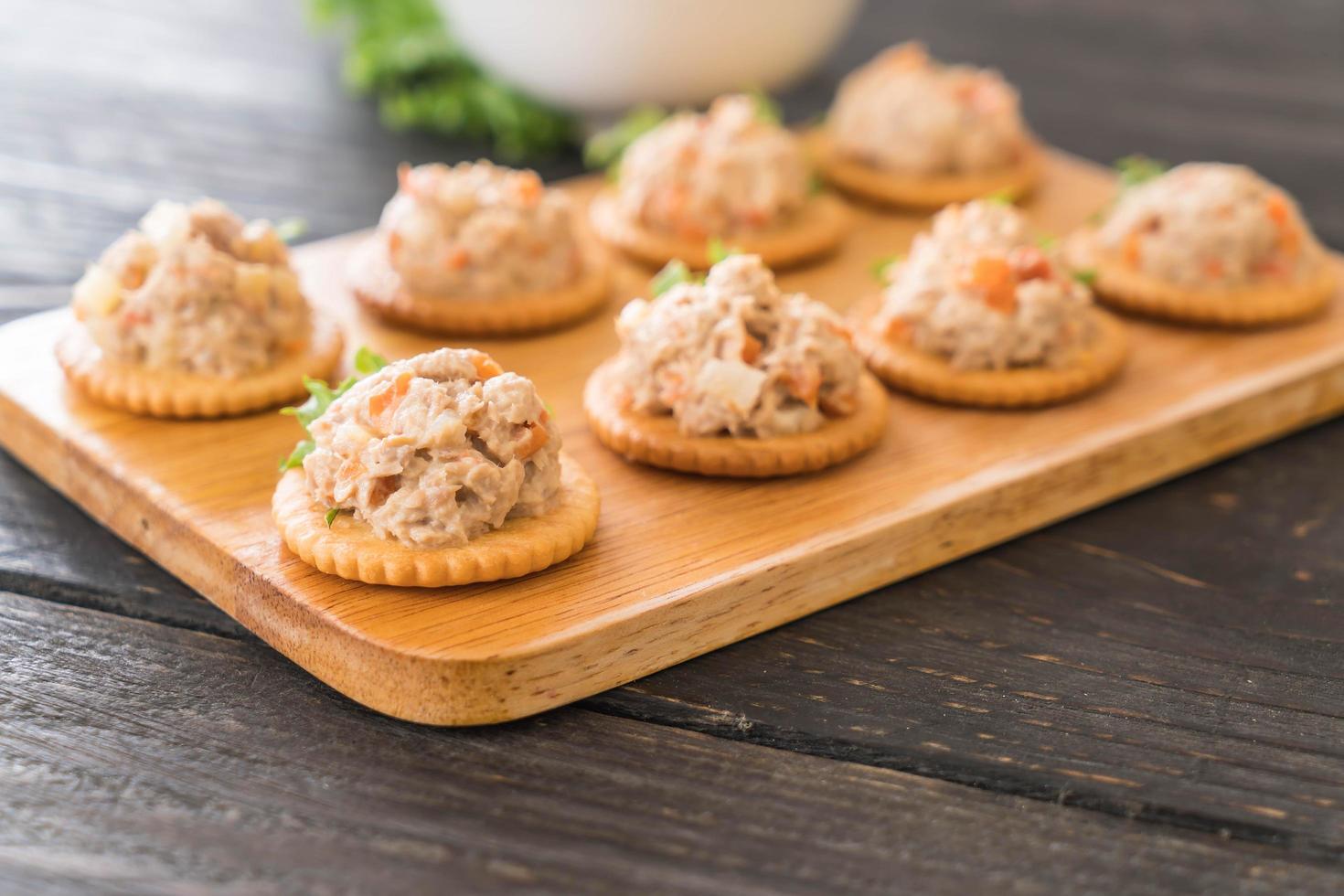 Tuna spread with cracker photo