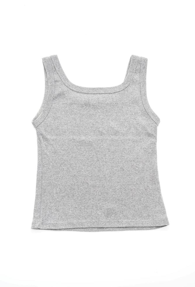 Gray tank top on white background photo