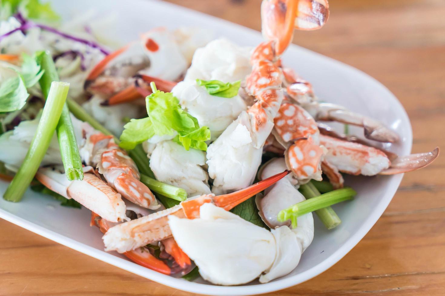 Steamed crab legs photo
