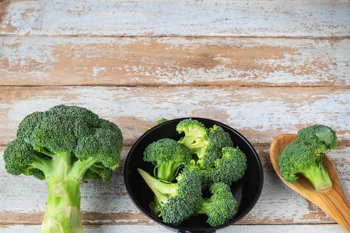 Raw broccoli florets photo