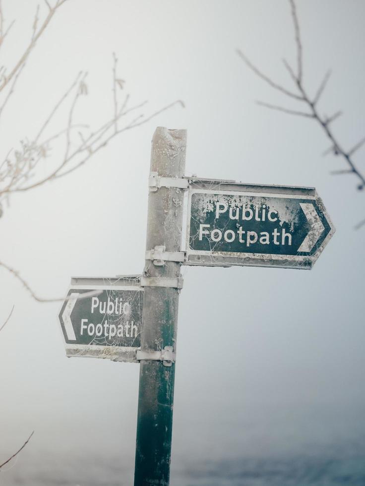 Public footpath sign photo