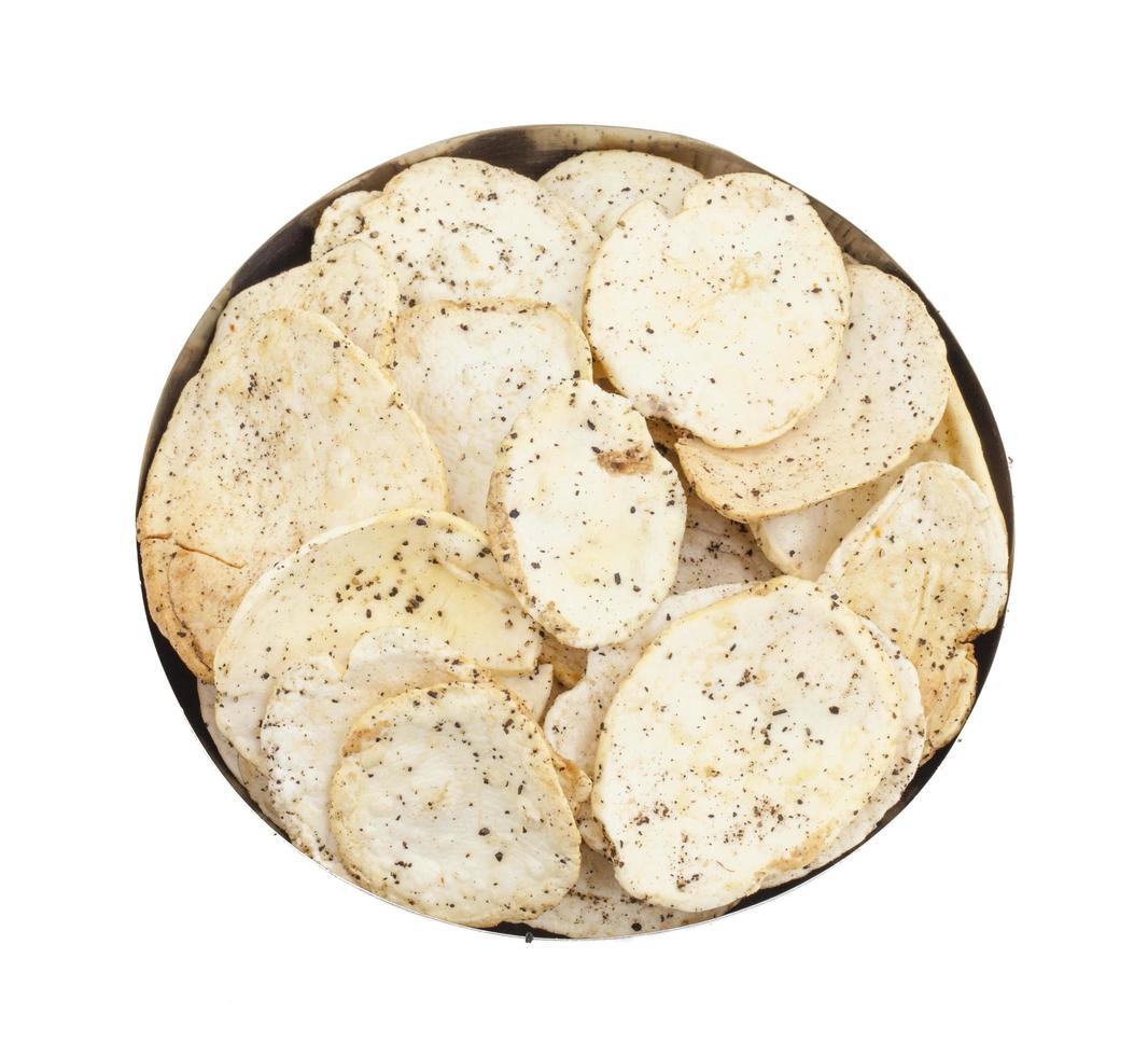 Chips in a wooden bowl photo