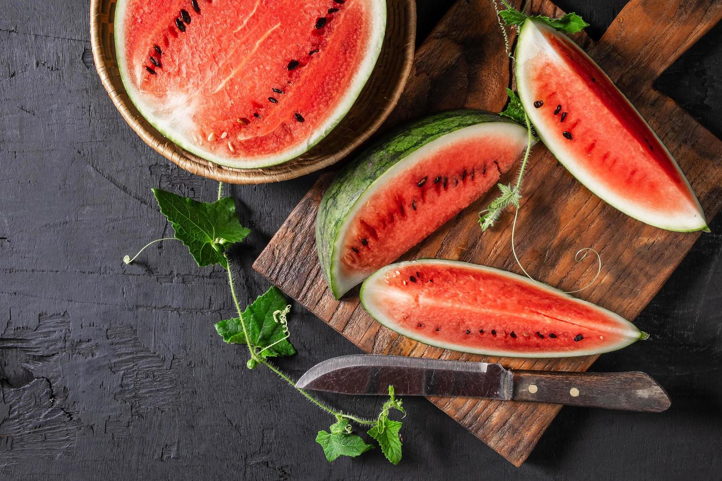Fresh watermelon slices photo