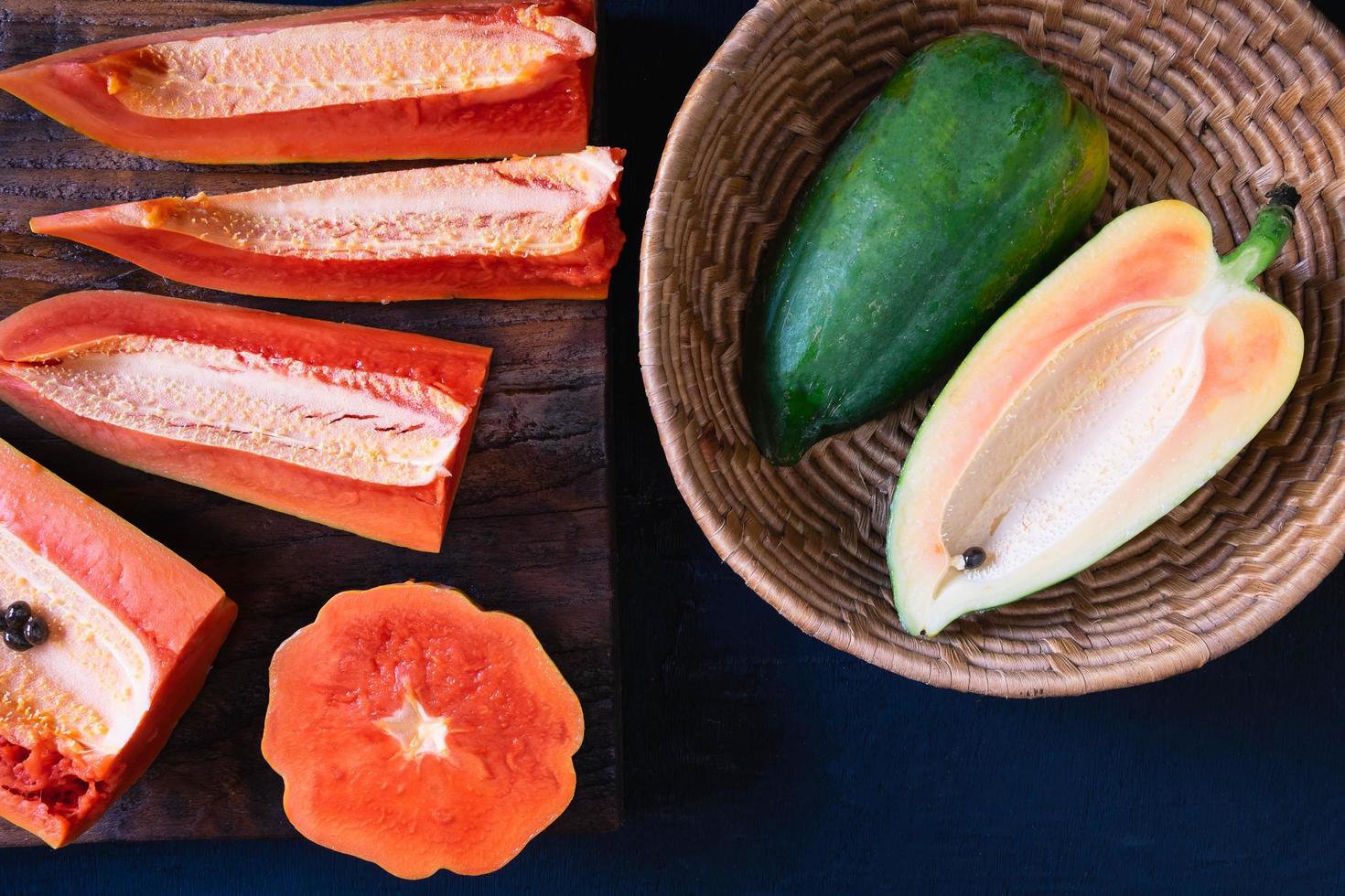 Ripe papaya fruit photo