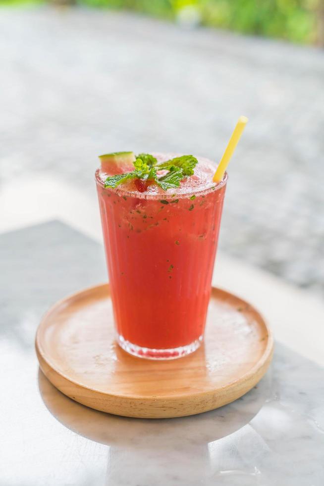 Iced watermelon juice with mint photo