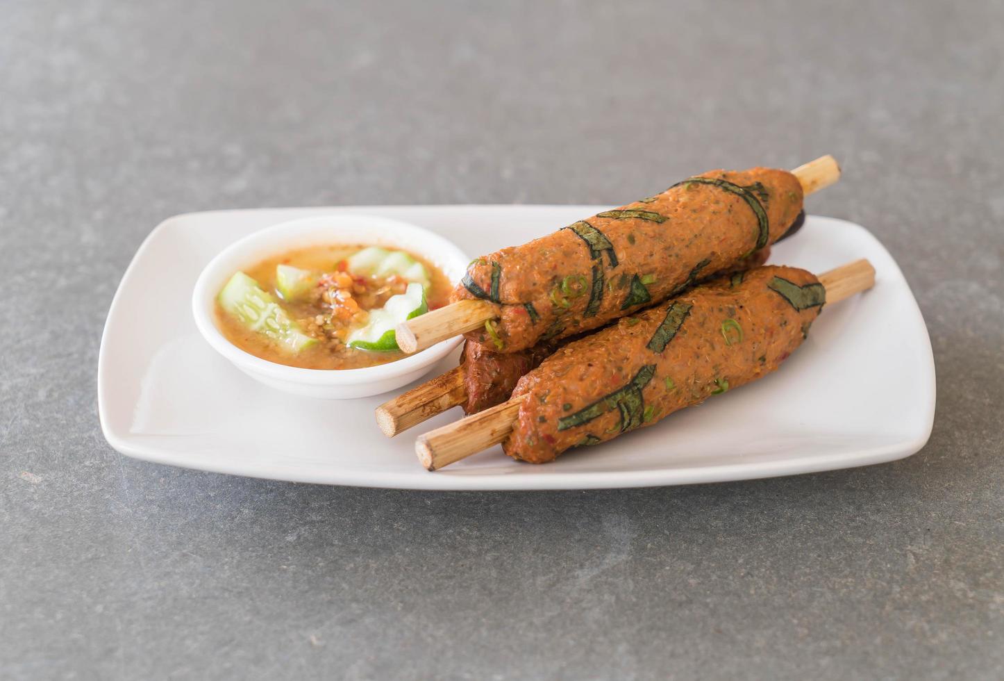 Fried fish paste sticks photo