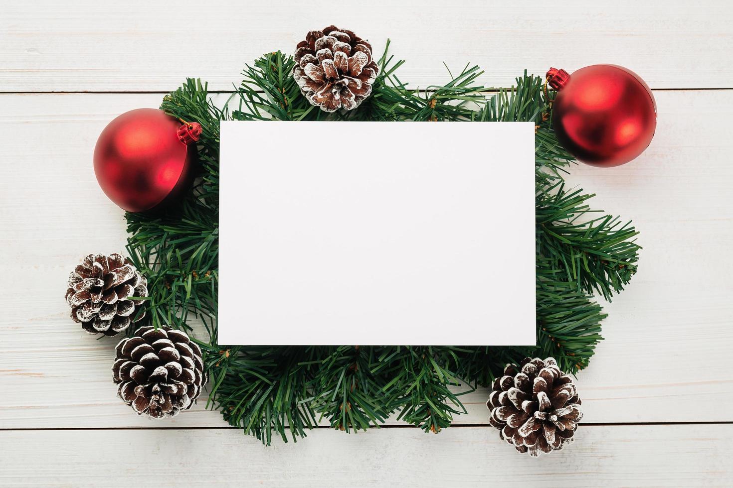 Merry Christmas greeting card mockup template photo