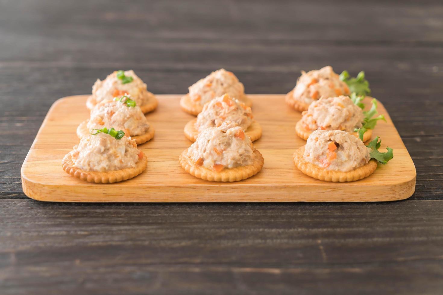 Tuna spread with cracker 1741733 Stock Photo at Vecteezy