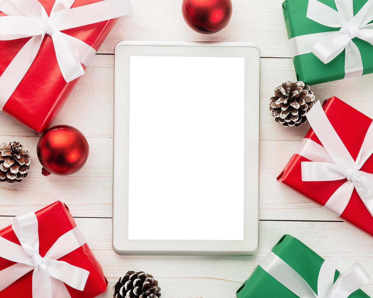 Merry Christmas tablet computer mockup photo
