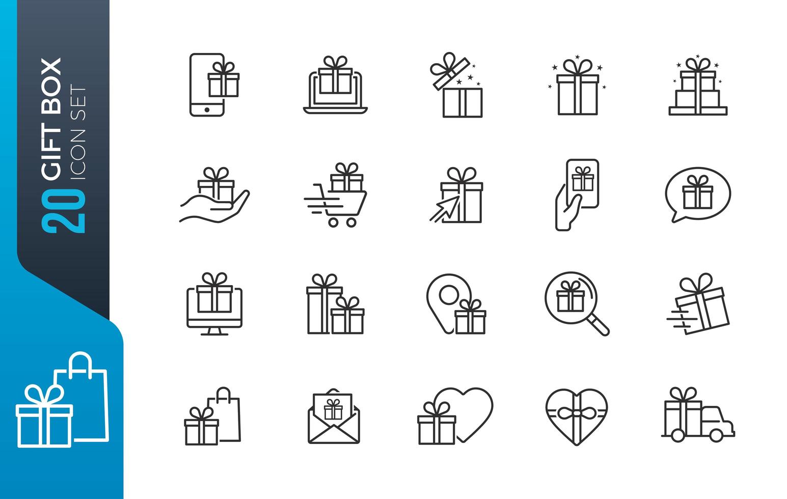 conjunto de iconos de caja de regalo vector