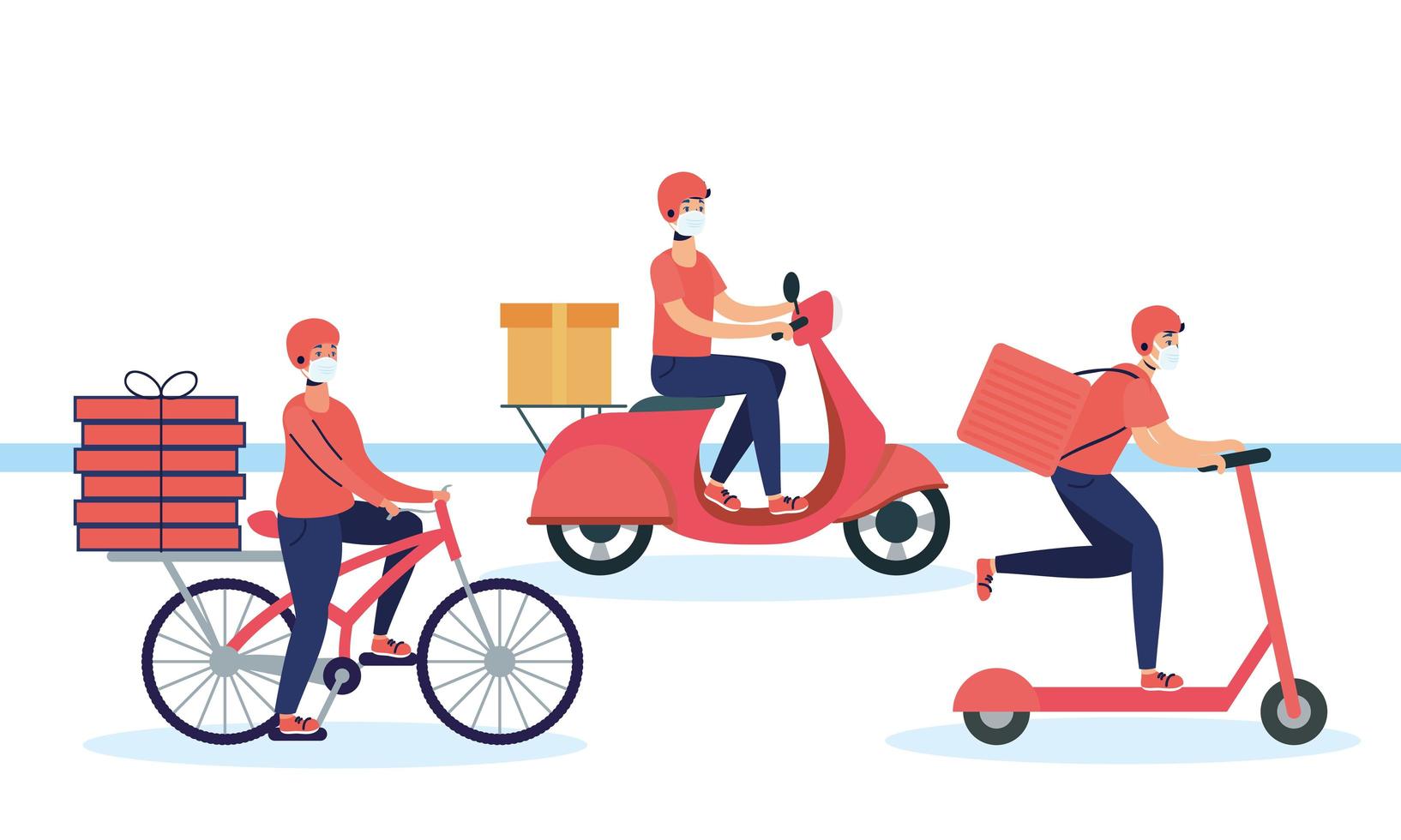 Delivery service courier workers vector