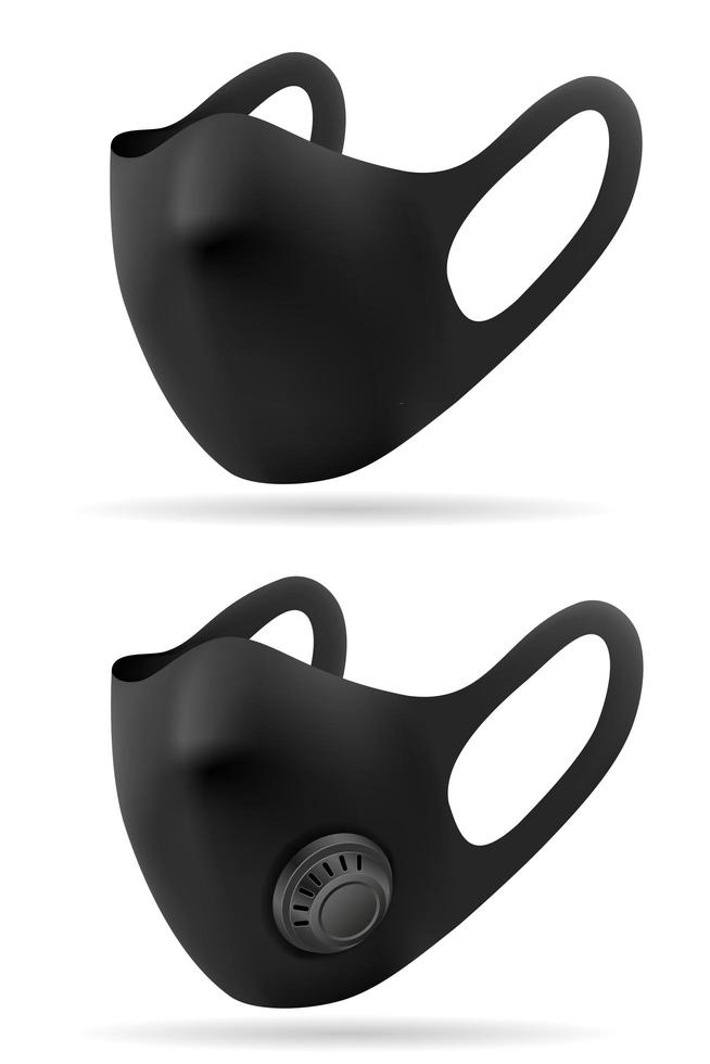 Medical black respiratory breathing mask desk vector