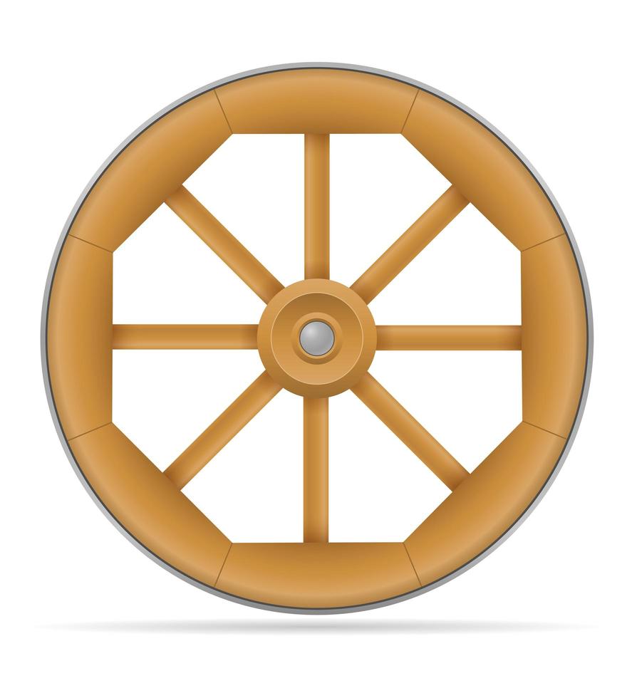 Wooden cart wheel vector