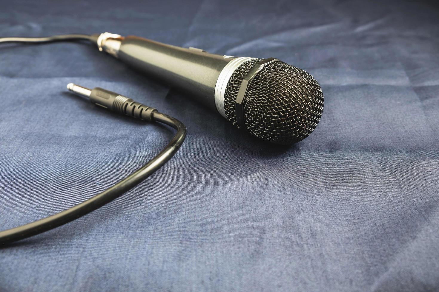 Microphone on a black background photo