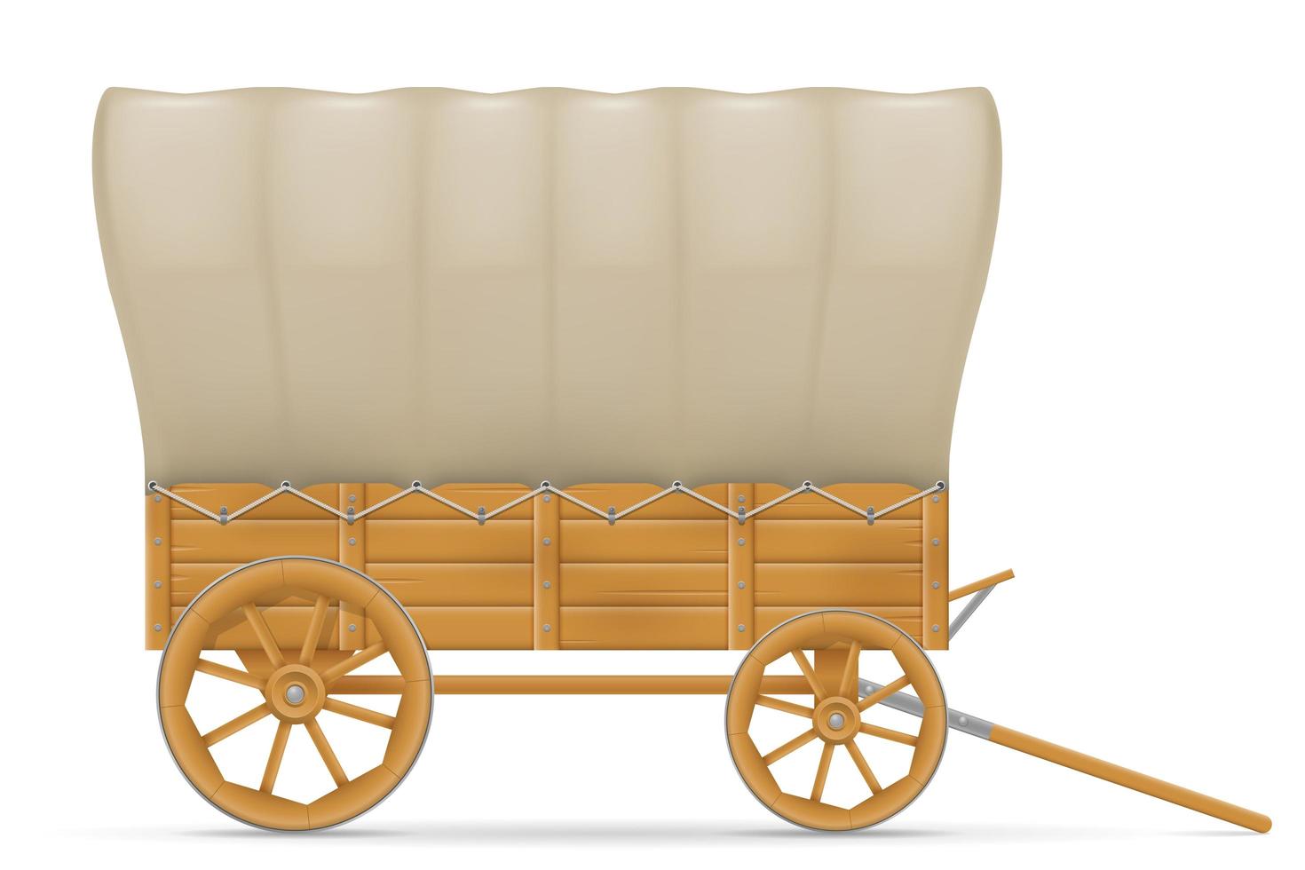 Wooden wagon of the wild west vector