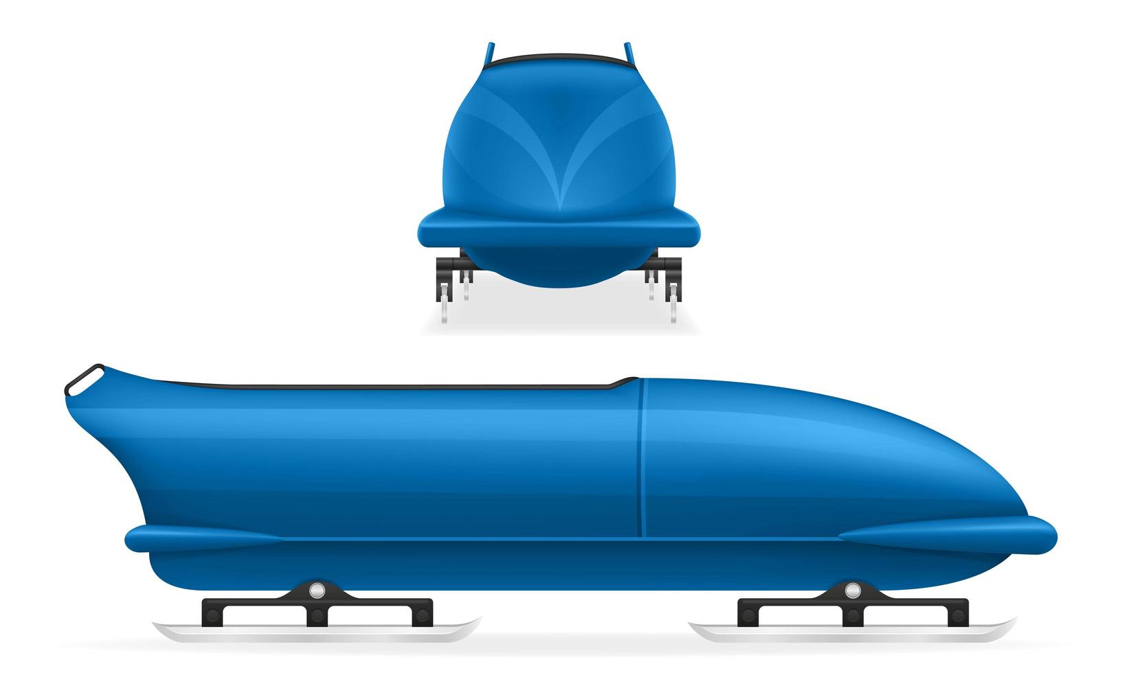 Blue bobsled winter sport set vector