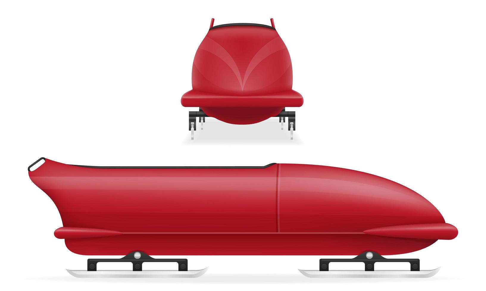 Red bobsled winter sports set vector