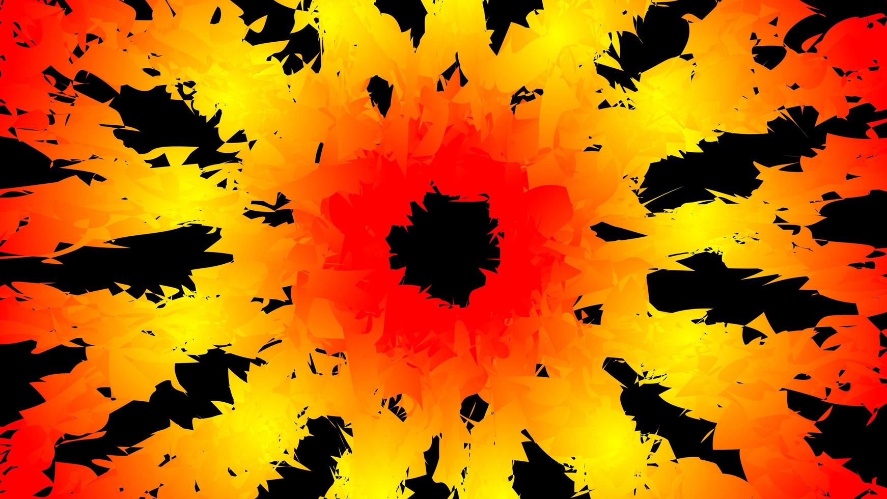 Kaleidoscope abstract background with fire explosion effect vector