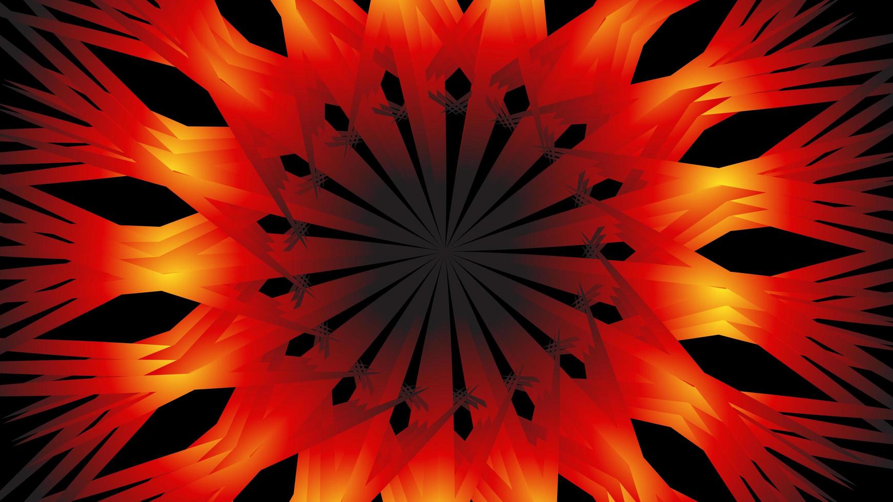 Abstract circle kaleidoscope ornament in red vector