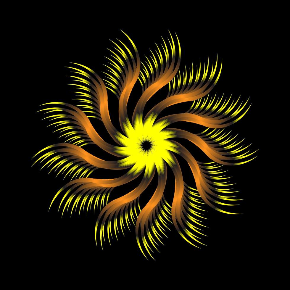 Abstract symmetrical exotic circular flower vector