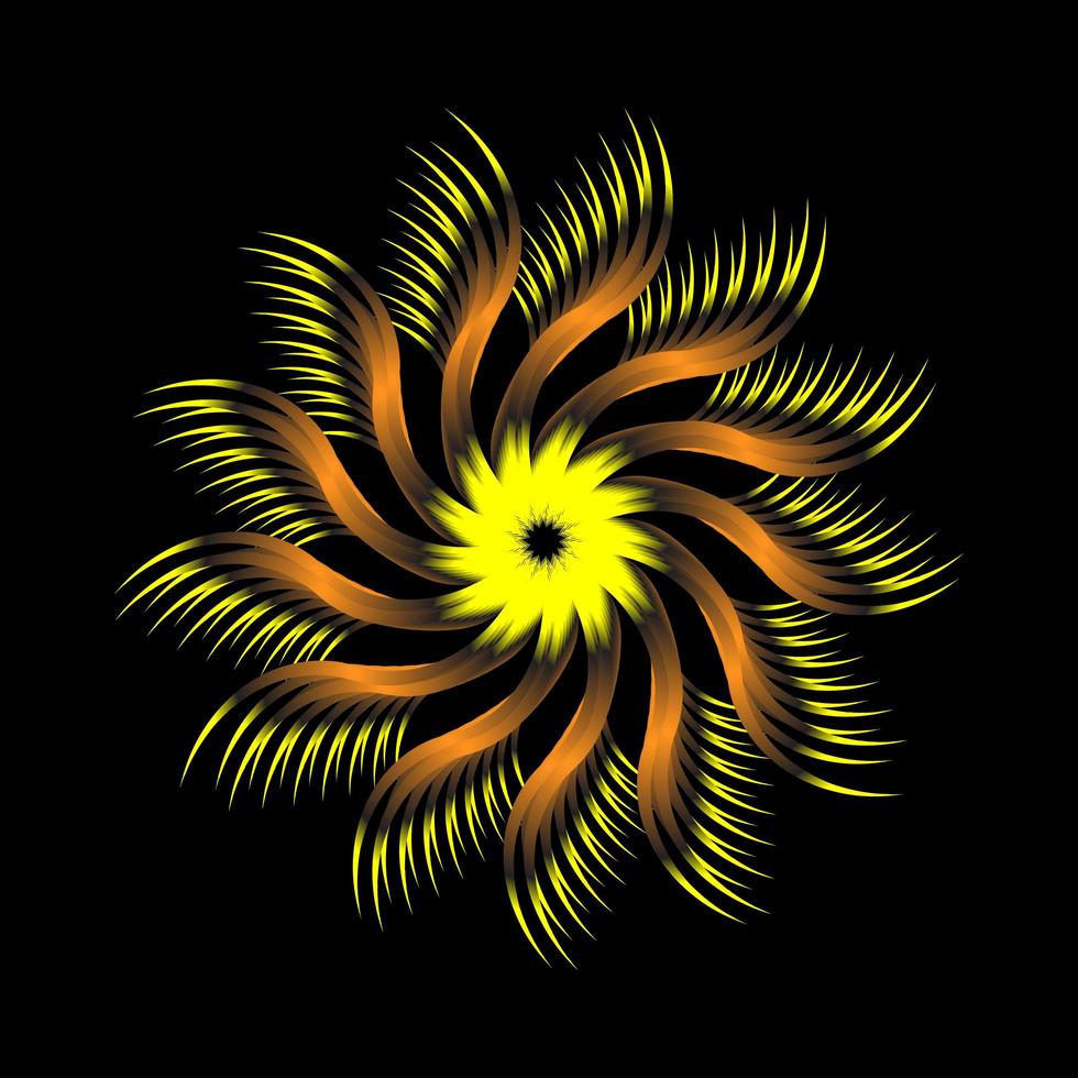 Abstract symmetrical exotic circular flower vector