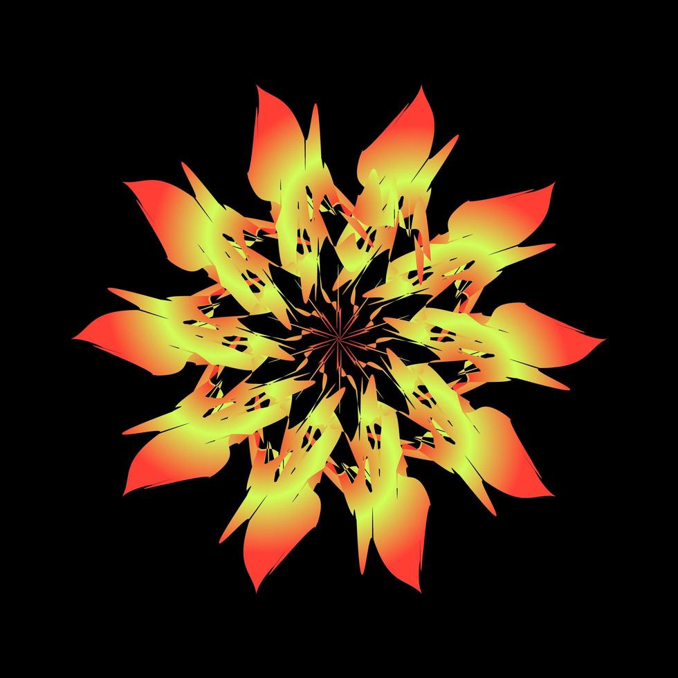 Fractal shaped orange flower vector