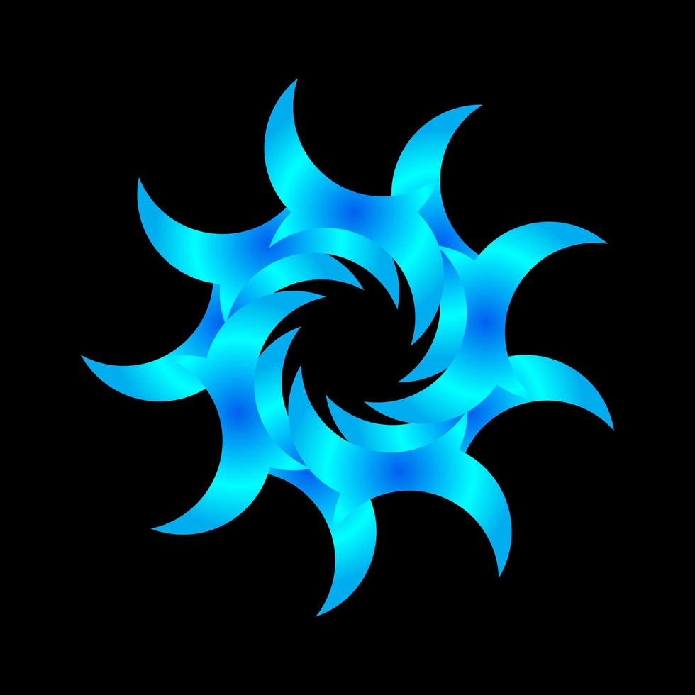 Abstract geometric spirograph in water blue color vector