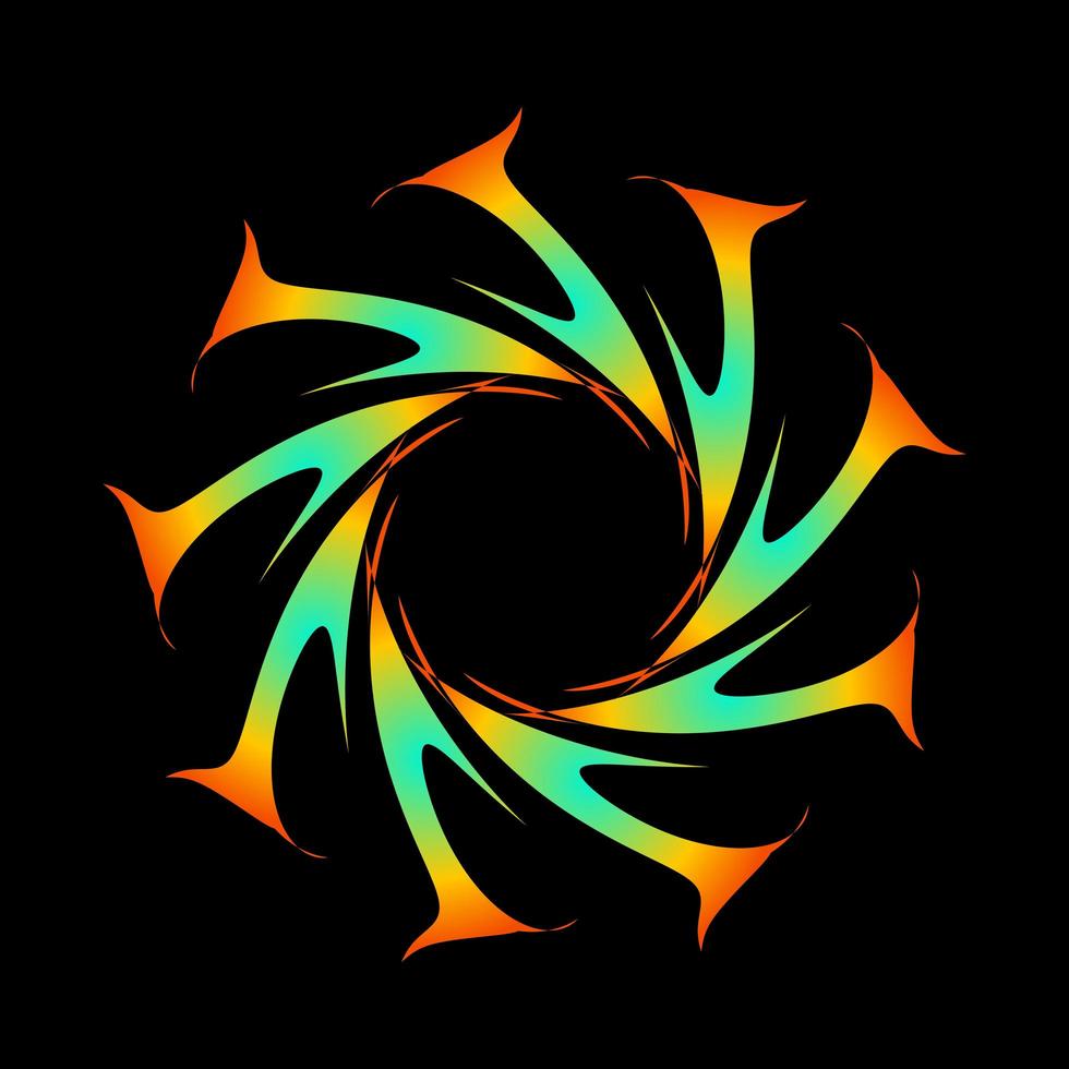 Abstract circular transition with orange tosca vector