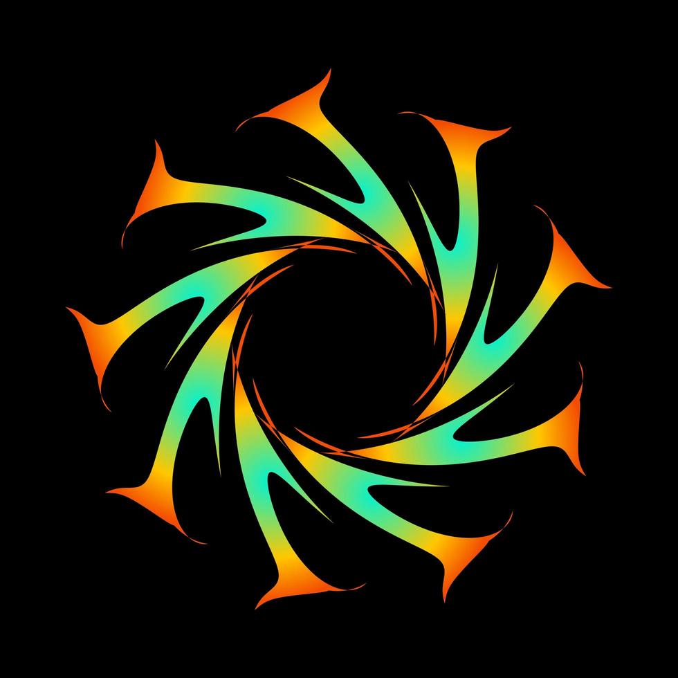 Abstract circular transition with orange tosca vector