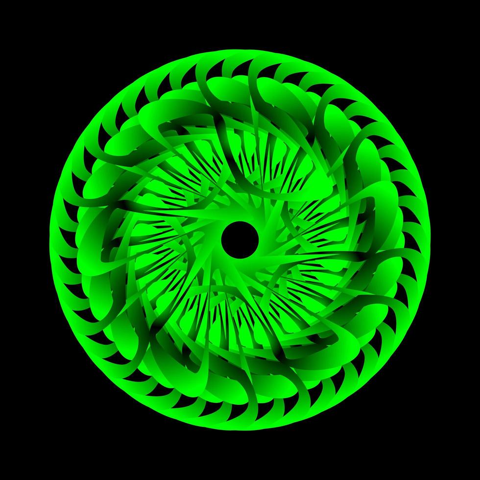 Circular green eyesight spirograph vector